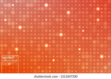 Abstract Transparent Circles and lights on Orange background. Vector Design Template with Soft Gradient, for Posters, Slides, start pages.