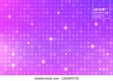 Abstract Transparent Circles and lights on Violet background. Vector Design Template with Soft Gradient, for Posters, Slides, start pages.