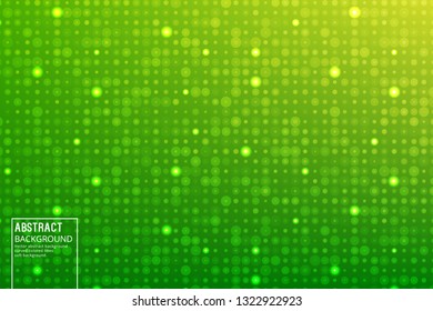 Abstract Transparent Circles and lights on Green background. Vector Design Template with Soft Gradient, for Posters, Slides, start pages.