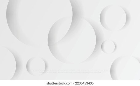 Abstract Transparent Circles with Shadow on White Grey Background. Vector Illustration