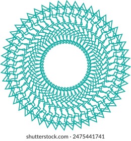 An abstract transparent circular spiral line art pattern design element.