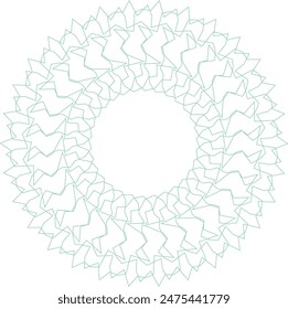 An abstract transparent circular spiral line art pattern design element.