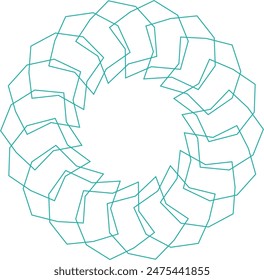 An abstract transparent circular spiral line art pattern design element.