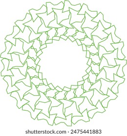 An abstract transparent circular spiral line art pattern design element.