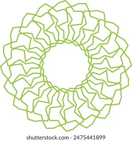 An abstract transparent circular spiral line art pattern design element.