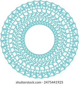 An abstract transparent circular spiral line art pattern design element.