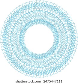 Un elemento de diseño de patrón de arte de línea espiral circular transparente abstracto.