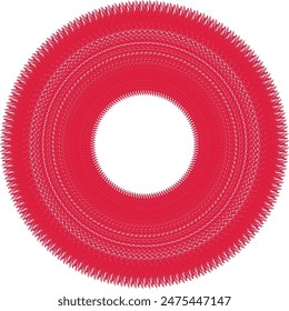 An abstract transparent circular spiral line art pattern design element.