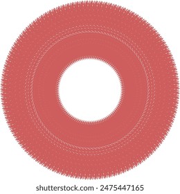 An abstract transparent circular spiral line art pattern design element.