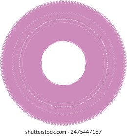 An abstract transparent circular spiral line art pattern design element.