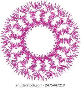 An abstract transparent circular spiral line art pattern design element.