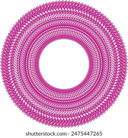 Un elemento de diseño de patrón de arte de línea espiral circular transparente abstracto.