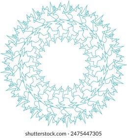 An abstract transparent circular spiral line art pattern design element.