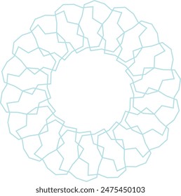 An abstract transparent circular spiral line art pattern design element.