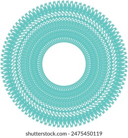 An abstract transparent circular spiral line art pattern design element.
