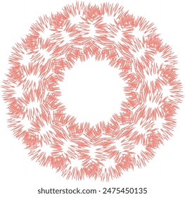 An abstract transparent circular spiral line art pattern design element.