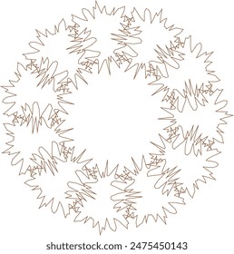 An abstract transparent circular spiral line art pattern design element.