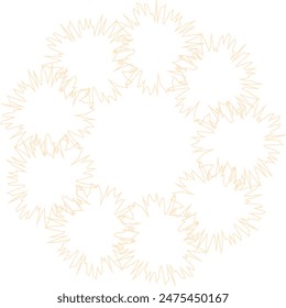 An abstract transparent circular spiral line art pattern design element.