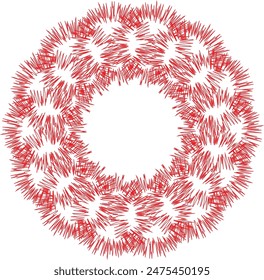 An abstract transparent circular spiral line art pattern design element.