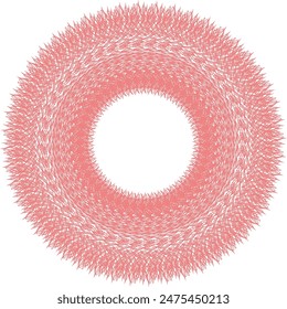An abstract transparent circular spiral line art pattern design element.