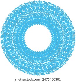 An abstract transparent circular spiral line art pattern design element.