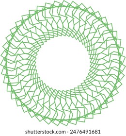 An abstract transparent circular spiral line art pattern design element.