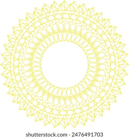 An abstract transparent circular spiral line art pattern design element.