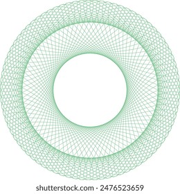 An abstract transparent circular spiral shape design element.