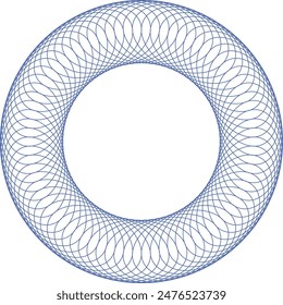 An abstract transparent circular spiral shape design element.