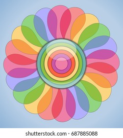 Abstract transparent colorful flower. Illustration 10 version.