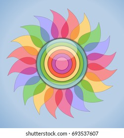 Abstract transparent colorful flower. Illustration 10 version.