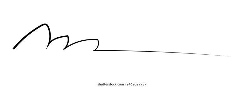 An abstract transparent curvy wave shape line design element. squiggle line design. eps10.