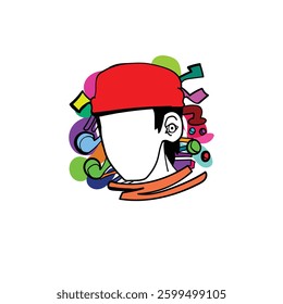 Abstract transparent face illustration design, good for clothing design, vector format