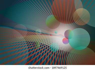 Abstract Transparent With Gradient Rainbow 3d Shapes. Futuristic Elements. Minimal Pattern. Neon Wave Brochure. Abstract Poster. Colorful Geometric Background. Abstract Technology Minimal Concept.