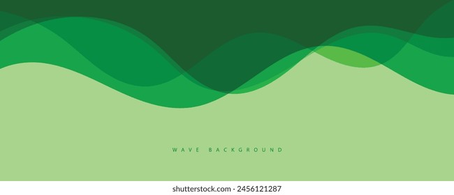 Abstract transparent green wave presentation background
