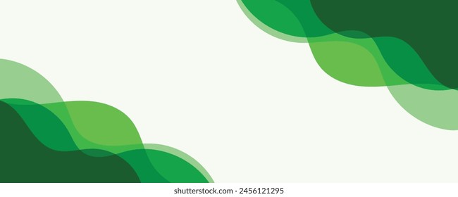 Abstract transparent green wave presentation background