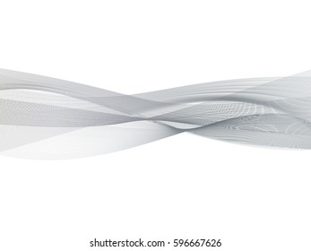 Abstract transparent grey wave background. Wavy smoke effect design element wallpaper. Modern design EPS10 vector illustration.