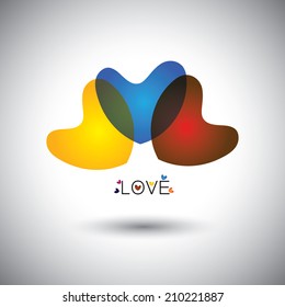 abstract transparent heart icons & love icons - concept vector graphic