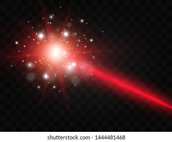 Abstract. Transparent is isolated on a black background. Laser beam. Vector illustration.