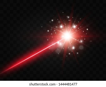 Abstract. Transparent is isolated on a black background. Laser beam. Vector illustration.
