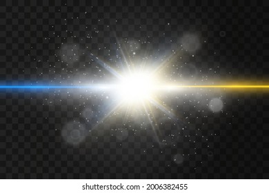Abstract. Transparent is isolated on a black background. Laser beam. Vector illustration.	