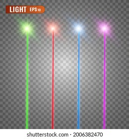 Abstract. Transparent is isolated on a black background. Laser beam. Vector illustration.	
