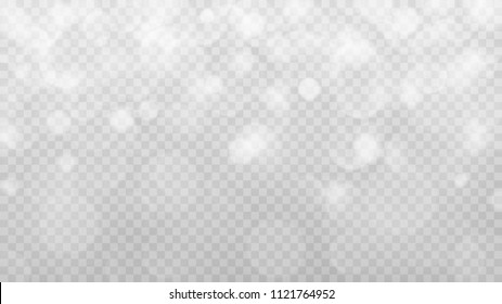 Abstract transparent light background with bokeh effects in gray colors. Transparency only in vector format
