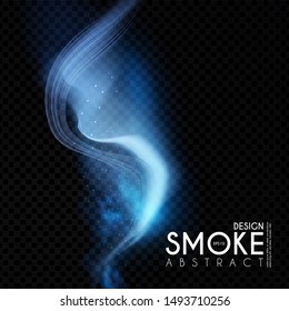 Abstract transparent light wave and smoke effect. Magic mist.