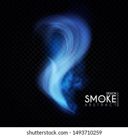Abstract transparent light wave and smoke effect. Magic mist.