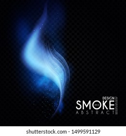 Abstract transparent light wave and smoke effect. Magic mist.