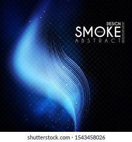 Abstract transparent light wave and smoke effect. Magic mist.