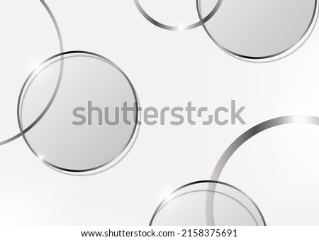 Abstract transparent mirror design on white background