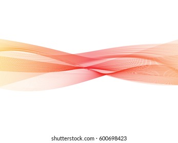 Abstract transparent orange-red gradient wave background. Smoke effect design element wallpaper. Modern design EPS10 vector illustration.