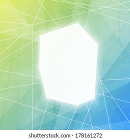 Abstract transparent paper green blue background. Vector illustration